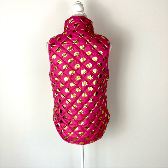 SIMPLY SOUTHERN Pink Elephant Patterned Thin Puffer Vest Sz.  S - Picture 6 of 15